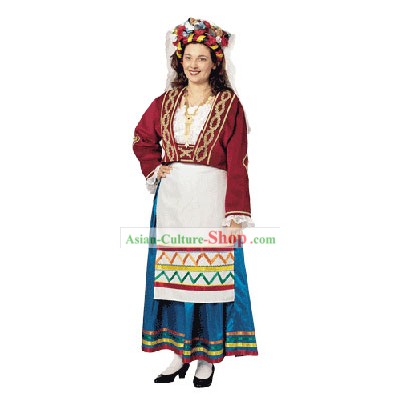 コルフ女性伝統的なギリシャダンスの衣装