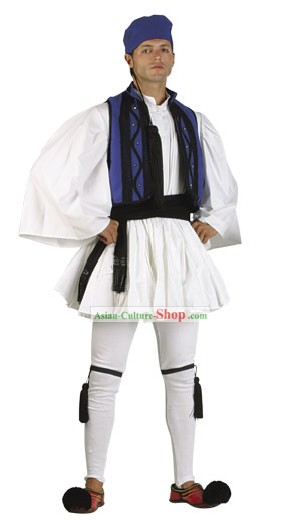 Roumeli 남성 전통 그리스어 댄스 옷입히기