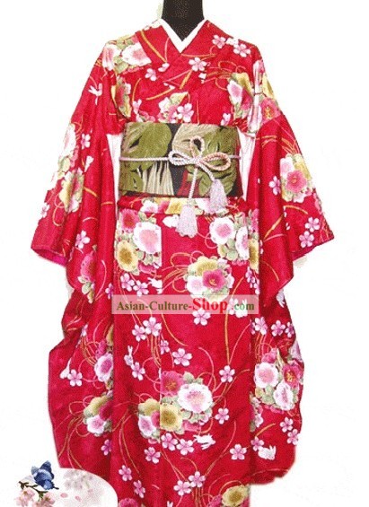 Conjunto Kimono tradicional japonesa Feminino Completo