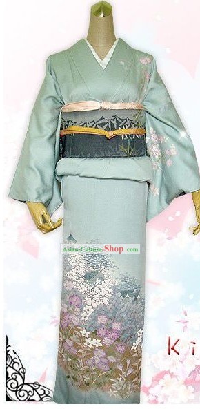 Japanische Frauen Kimono Kleid Komplett-Set