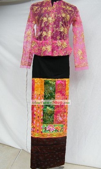 Definir traje tradicional tailandesa Vestuário Completo