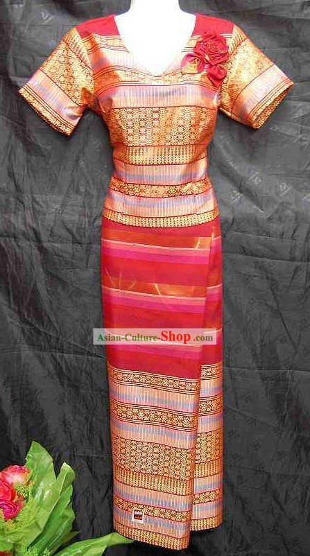 Traditionelle Thai-Tanz Kostüm komplett Set