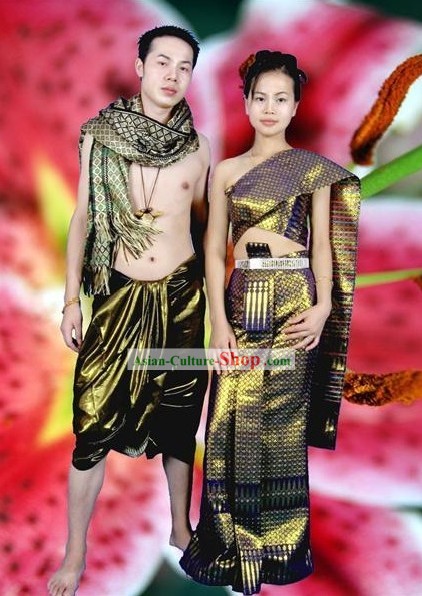 Réglez national thaïlandais Costume complet pour Couple