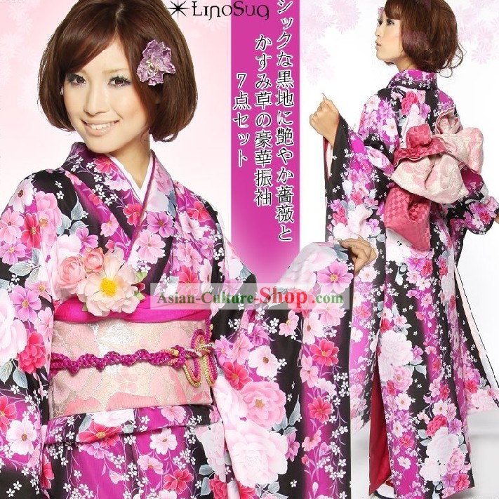 Alte japanische weiblich Kleid Komplett-Set