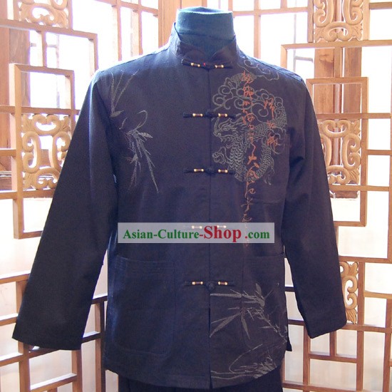 Blusa chinesa tradicional clássico do mandarim para o Homem