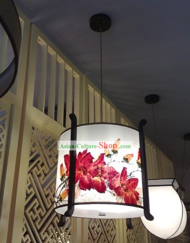 Chinesischen Original-Kapok Blumenmalerei Hanging Lantern