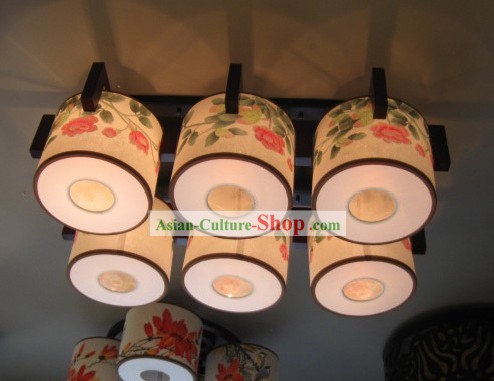 Original Tradicional Chinesa Pintura Set Lanterna Grande do teto