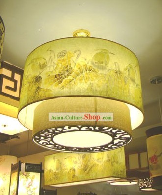 Chino tradicional Flor Lantern gran pintura del techo