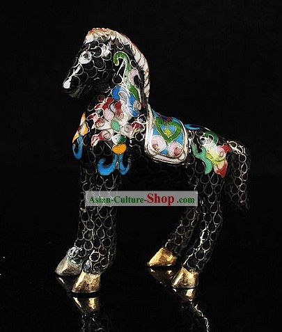 Chinese Classic Cloisonne Horse One Pair