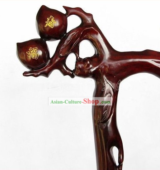 Top chinesische Hand Carved Rose Holzdrachens-Stick