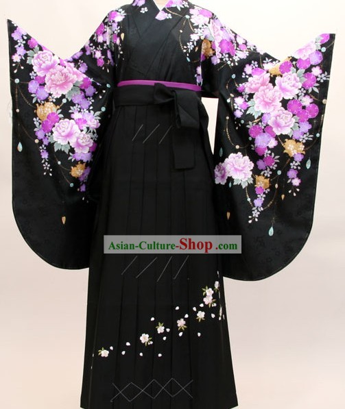 Vestido japonés kimono formal y Geta Set Sandal completa para la Mujer