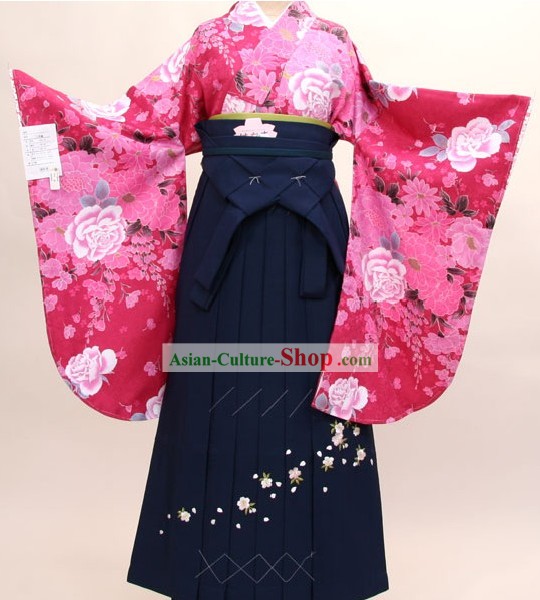 Japanese Kimono Roupa Formal e Geta Sandal Set completo para as Mulheres