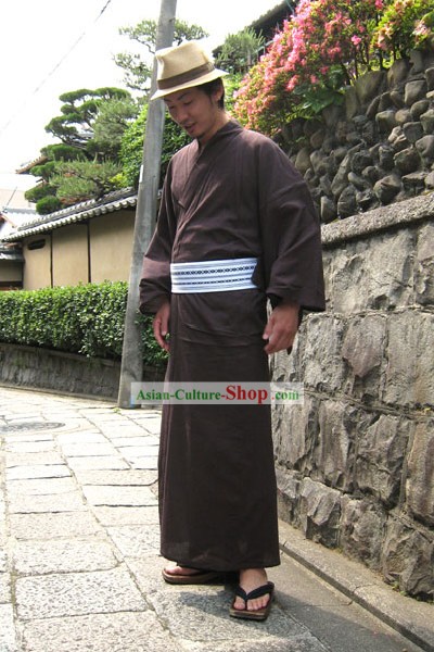 Tradicional Kimono Yukata japonesa Set completo para hombres