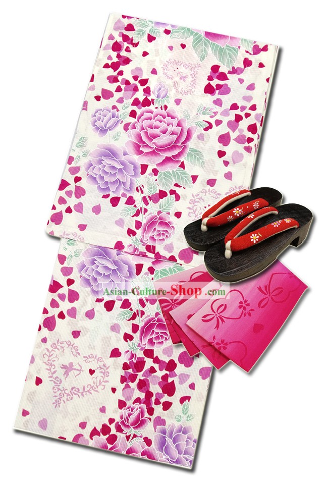 Kimono Yukata japonais Set complet pour les femmes