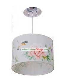 Chinese Classical Hand Painted Flower and Bird Silk Chandelier