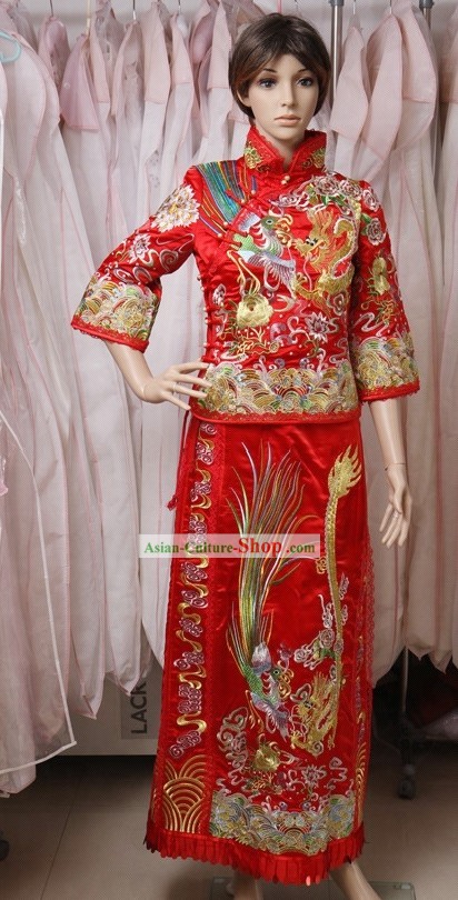 Traditional Chinese Lucky Red Wedding Dress