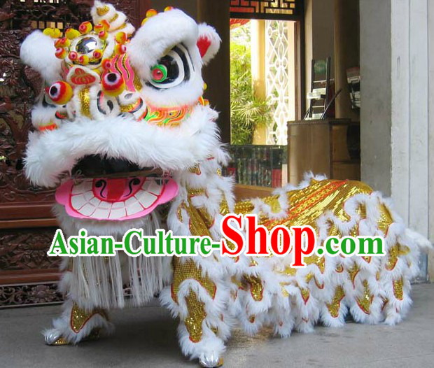 Supreme Yellow and Black Powerful Lion Dance Costume Complete Set