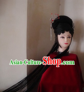 Traditional Chinese Dramatic Huadan Pigtail and Headpiece Set