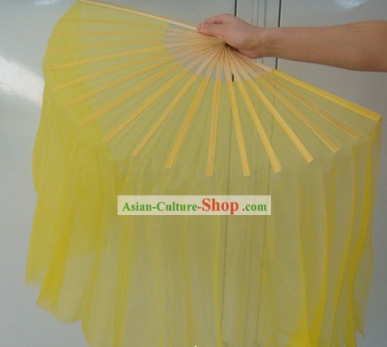 Transparent Yellow Dance Fan