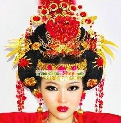 Chinese Classic Wedding Phoenix Hairpin Complete Set for Women