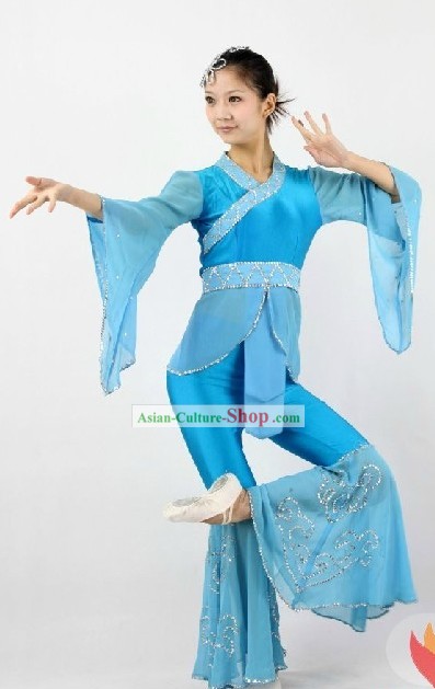 Chinese Classical Blue Dance Costumes for Women