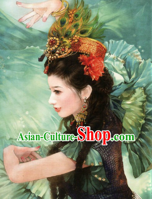 Ancient Chinese Peacock Princess Crown Hair Accessories