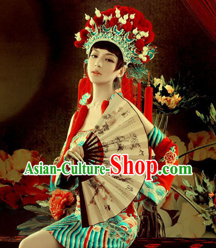 Chinese Classic Wedding Phoenix Crown and Dragon Clothes for Women