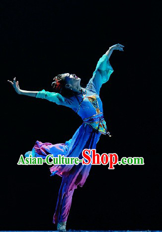 Chinese Folk Style Stage Ready Competition and Performance Dance Costumes for Women