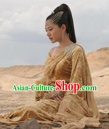 Ancient Korean Imperial Palace Princess Hair Accessories and Clothing Complete Set