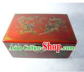 Chinese Classic Palace Dragon and Phoenix Mahjong Case