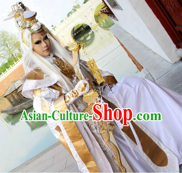 Ancient Chinese Dragon Hero Costumes and Accessories Complete Set