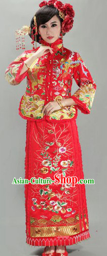 Traditional Chinese Mandarin Wedding Outfit for Women