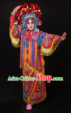 Traditional Chinese Opera Wudan Costume and Helmet for Women