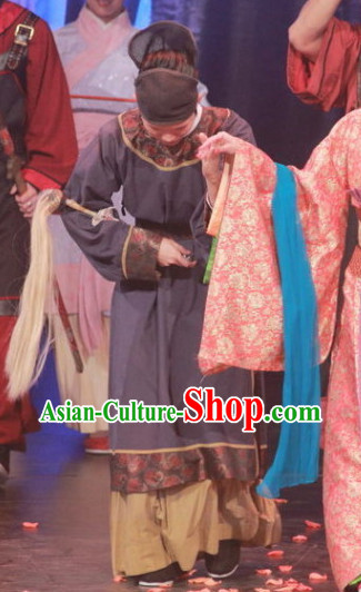 Ancient Chinese Imperial Palace Servant Costumes and Hat Complete Set