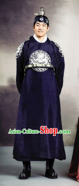 Korean Traditional Prince Clothes and Headwear Complete Set