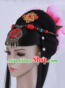 Ancient Chinese Imperial Palace Empress Long Wig and Hair Pieces