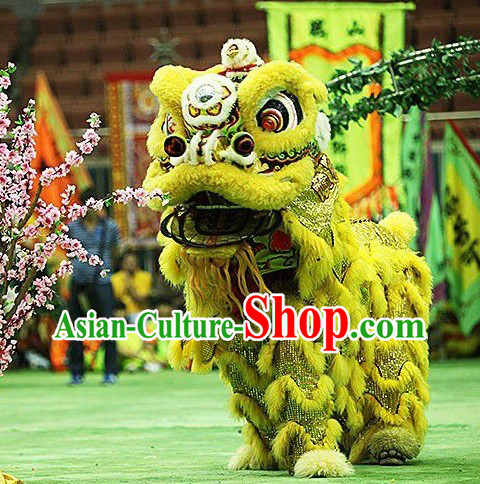 Folk Chinese Lion Dance Costume Complete Set for Display and Collection