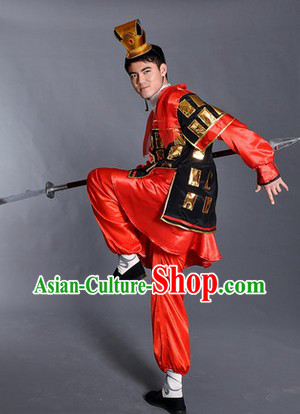 Ancient Chinese Red Guard Costumes and Hat for Men