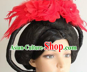 Ancient Chinese Long Empress Wig and Headwear for Women
