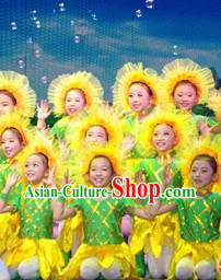 Traditional Sunflower Dance Costumes Complete Set for Kids