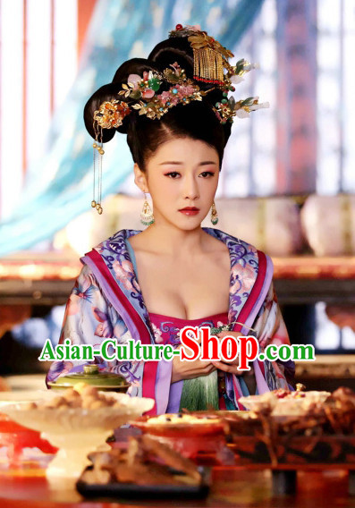 Ancient Chinese Empress Hair Ornaments Set and Wig