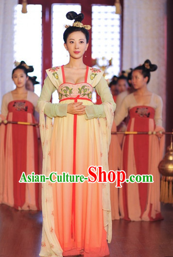 Traditional Chinese Princess Dress and Hair Decorations Complete Set Free Shipping