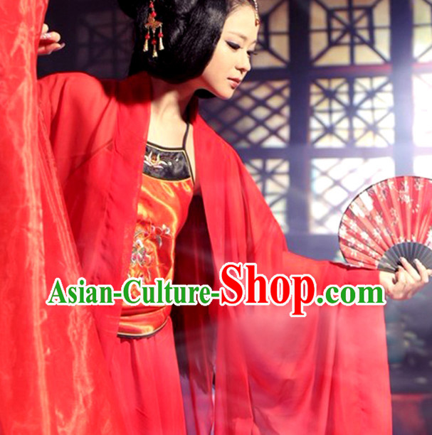 Chinese Red Sexy Beauty Costumes Complete Set