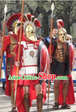Ancient Greek General Stage Performance Armor Costumes and Hat Complete Set