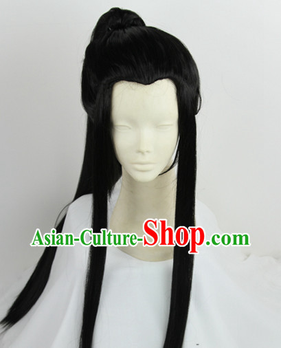 Chinese Traditional Swordsman Black Hair Wig