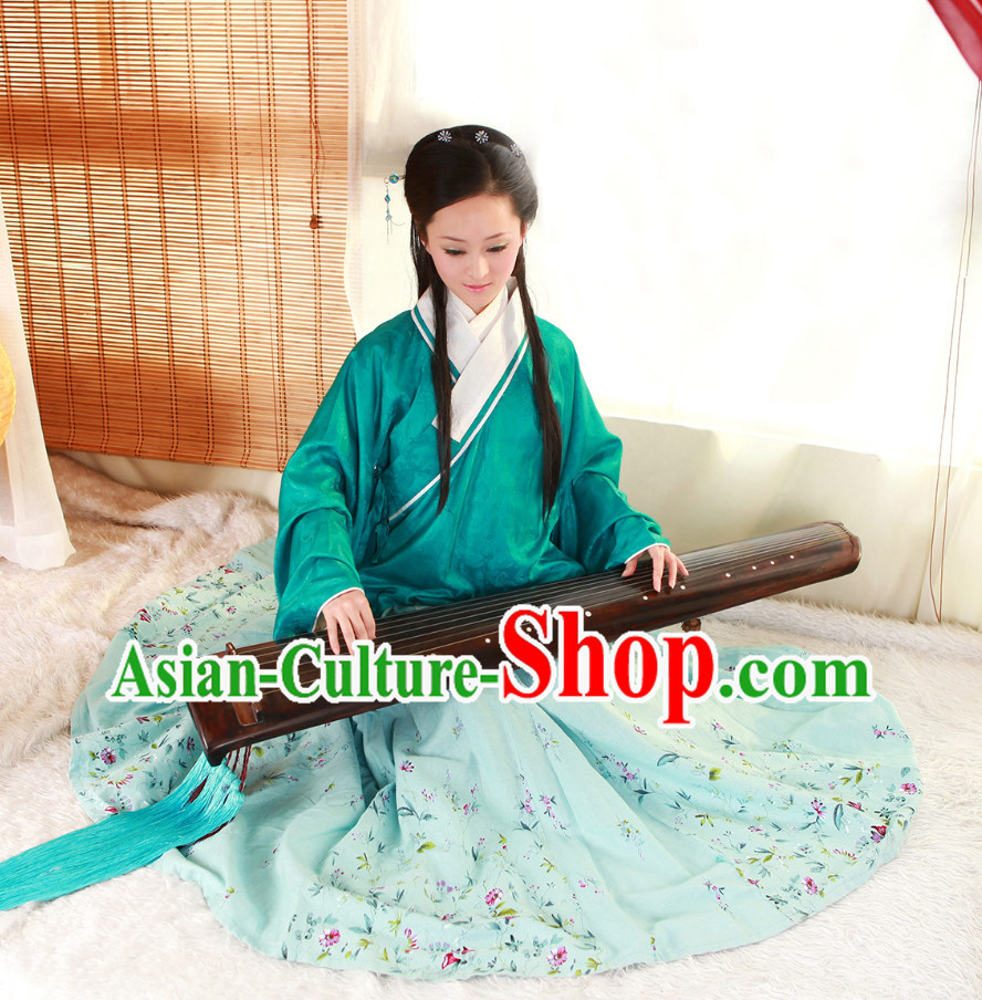 China Classical Musician Lady Hanfu Costumes