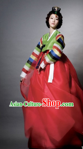 Folk Korean Formal Dresses Costumes Hanboks Complete Set for Women