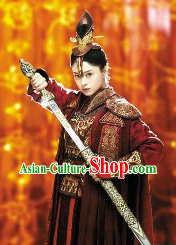 Asian Fashion Chinese General Armor Costumes Complete Set for Women