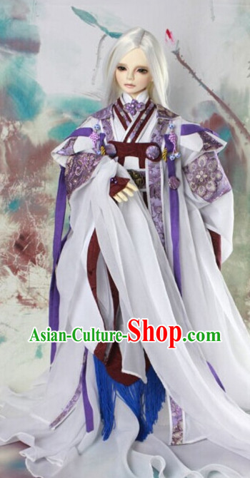 Asian Fashion Chinese Imperial Swordman Costumes Hanfu Dresses Complete Set for Men