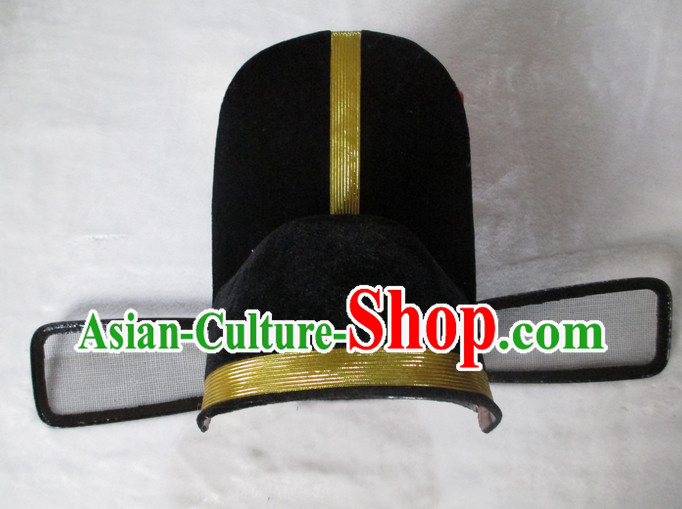 Black Chinese Government Official Hat for Men